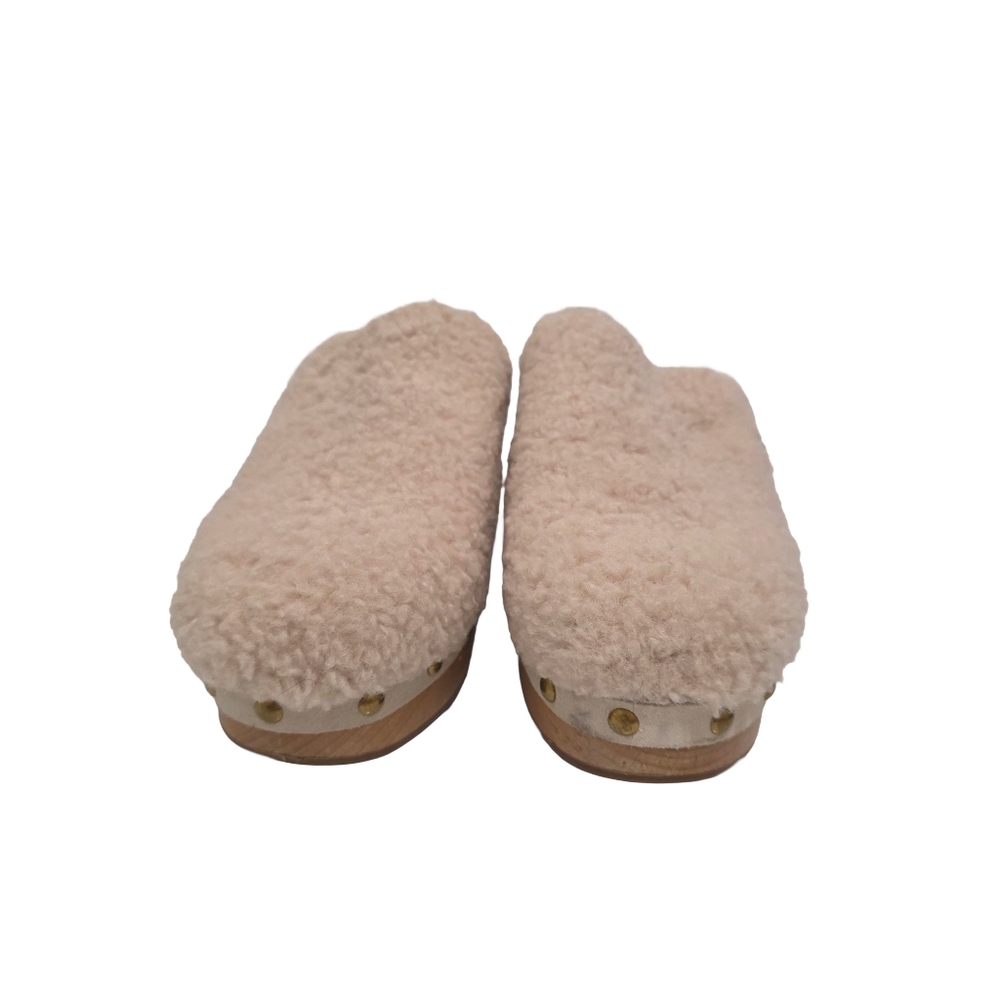 J. Crew Cream Faux Shearling Clogs Women's Size 7 - Picture 3 of 7
